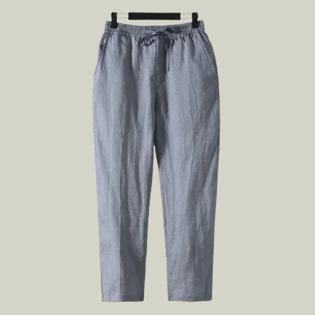 Straight-Leg Linen Trousers