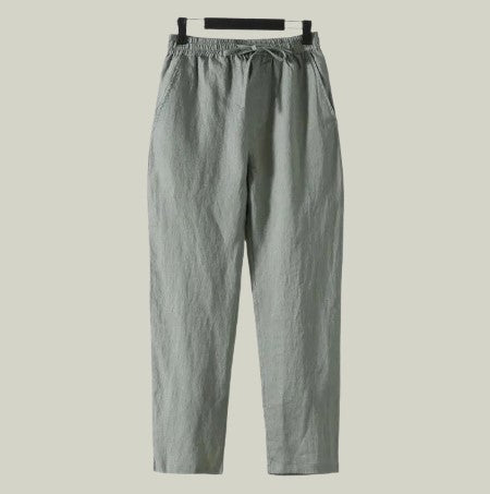 Straight-Leg Linen Trousers