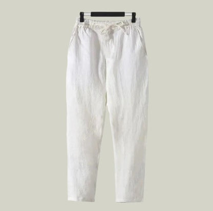 Straight-Leg Linen Trousers