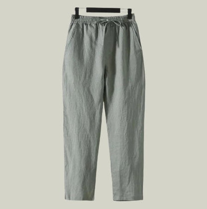 Straight-Leg Linen Trousers